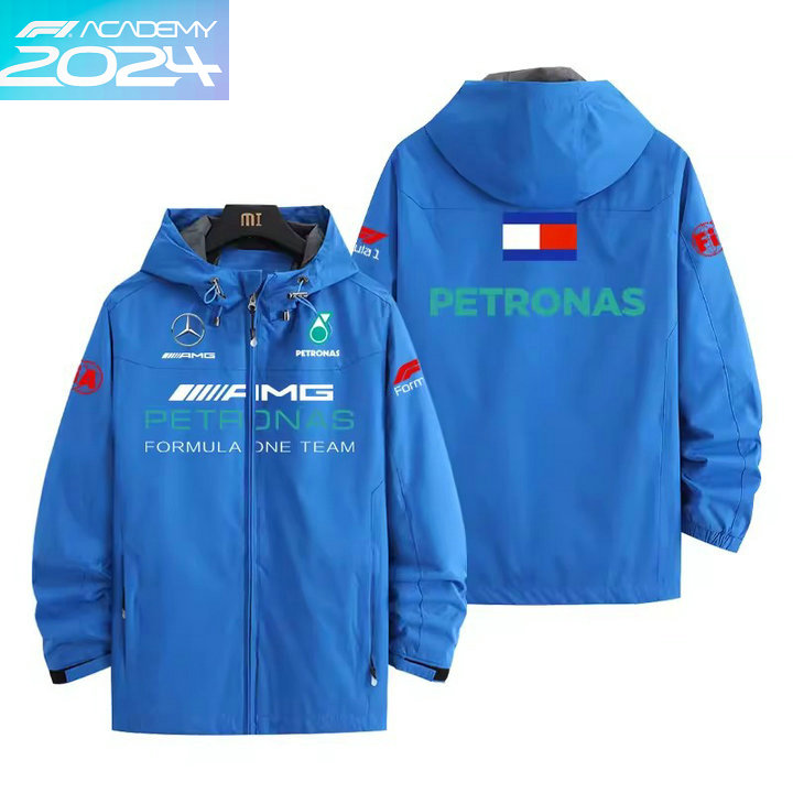 2024 Veste Mercedes-AMG Petronas Formula One Capuche Homme Coupe-vent Imperméable